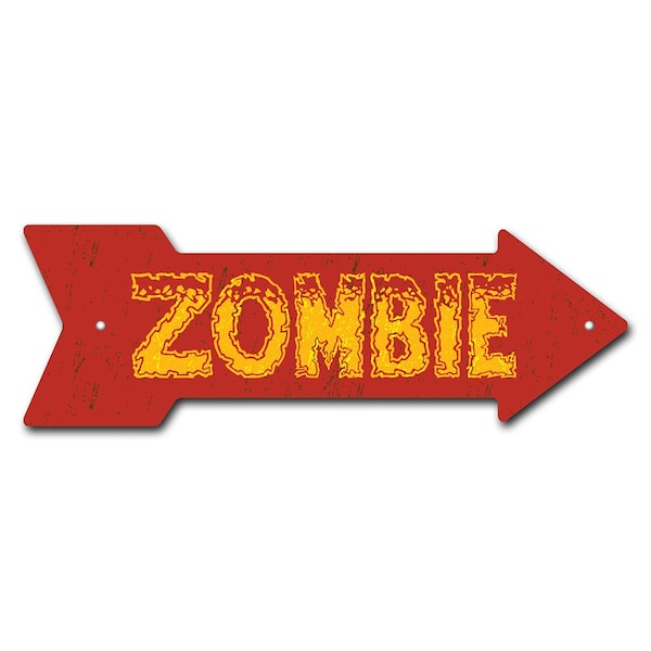 Signmission Zombie Arrow Sign Funny Home Decor 24in Wide P-ARROW8-999533 - main